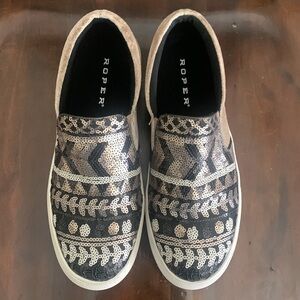 ROPER “Darcy” Loafer Slip On Velvet & Sequins